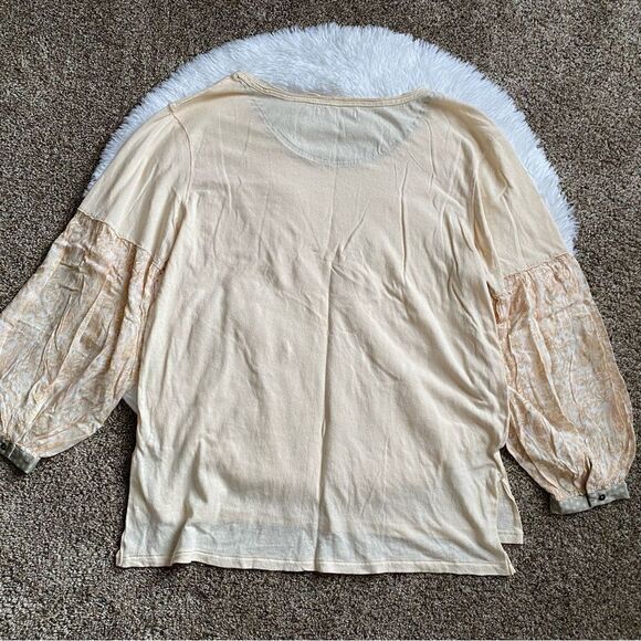 Free People We The Free Jade Tunic Top NEW Cream Balloon Sleeve Women’s Medium - Picture 2 of 12
